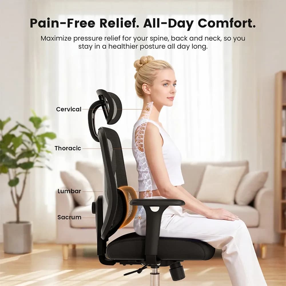 ACGAM CG-5345M Ergonomic Office Chair with 3D Armrest & Mesh Back - 8