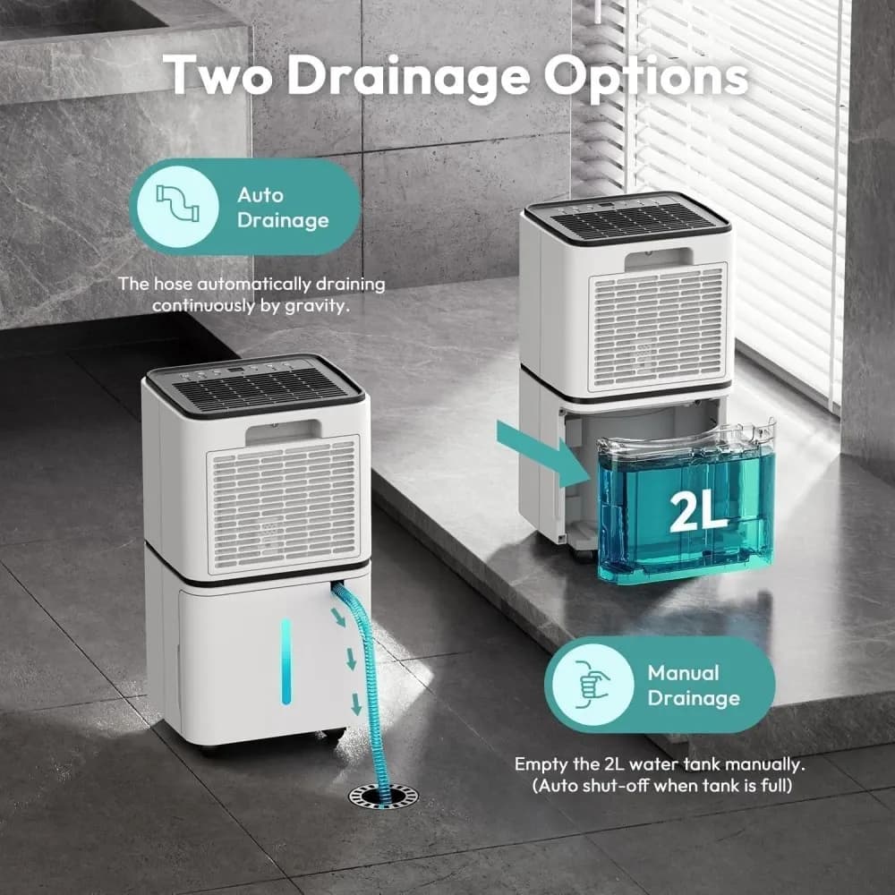 HUMILABS 12L Dehumidifier with Indicator Lights and 24H Timer - 5