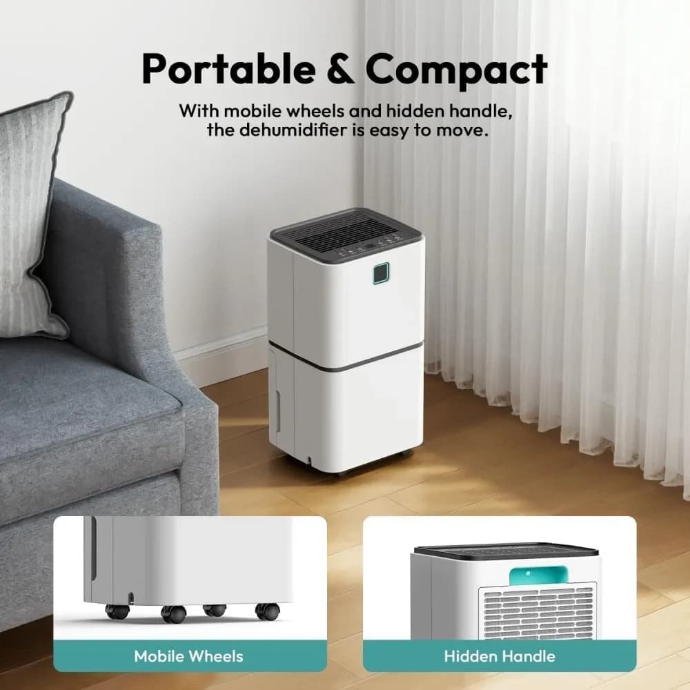 HUMILABS 12L Dehumidifier with Indicator Lights and 24H Timer - 6