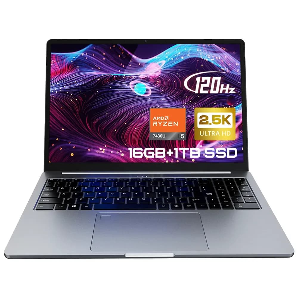 Ninkear A15 Pro Laptop 120Hz 2.5K 16 Inch AMD Ryzen 5 7430U 16GB DDR4 1TB SSD Windows 11 54.72Wh Battery WIFI 6 Fingerprint Unlocking Backlit Keyboard Narrow Bezel Notebook - 2