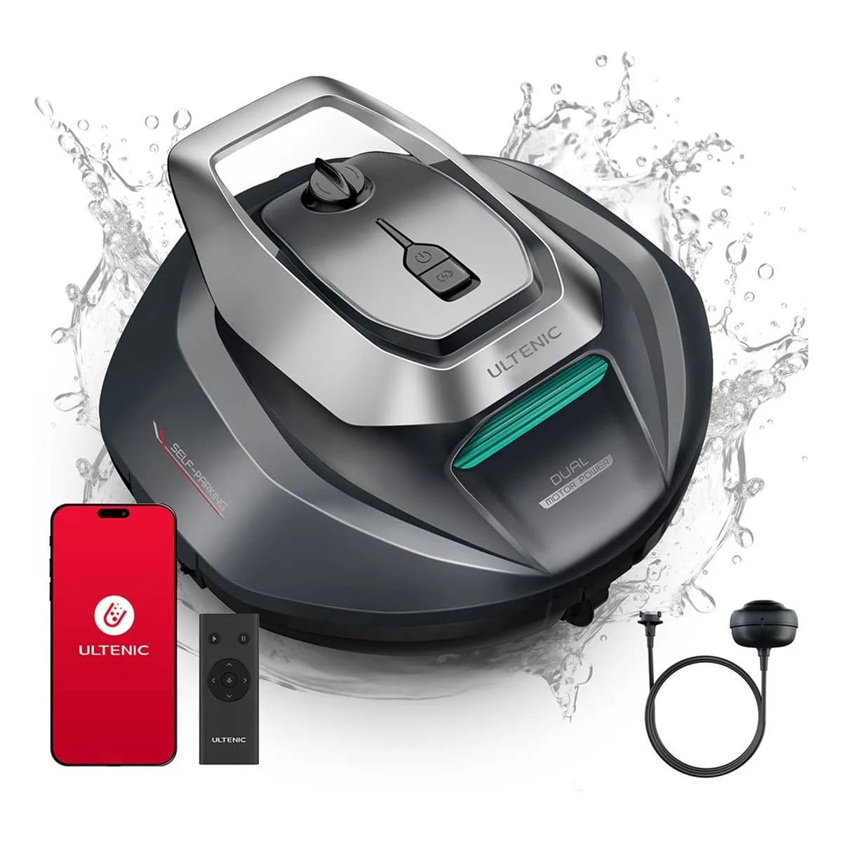 Ultenic Pooleco 10s Robotic Pool Cleaner, APP/Remote Control, 90min Runtime, 5200mAh - 1