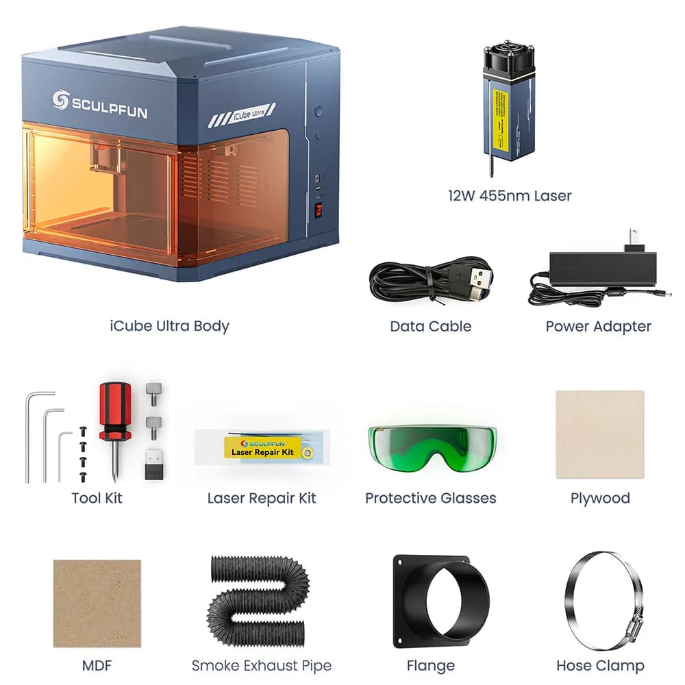 SCULPFUN iCube Ultra 12W Laser Engraver - 5