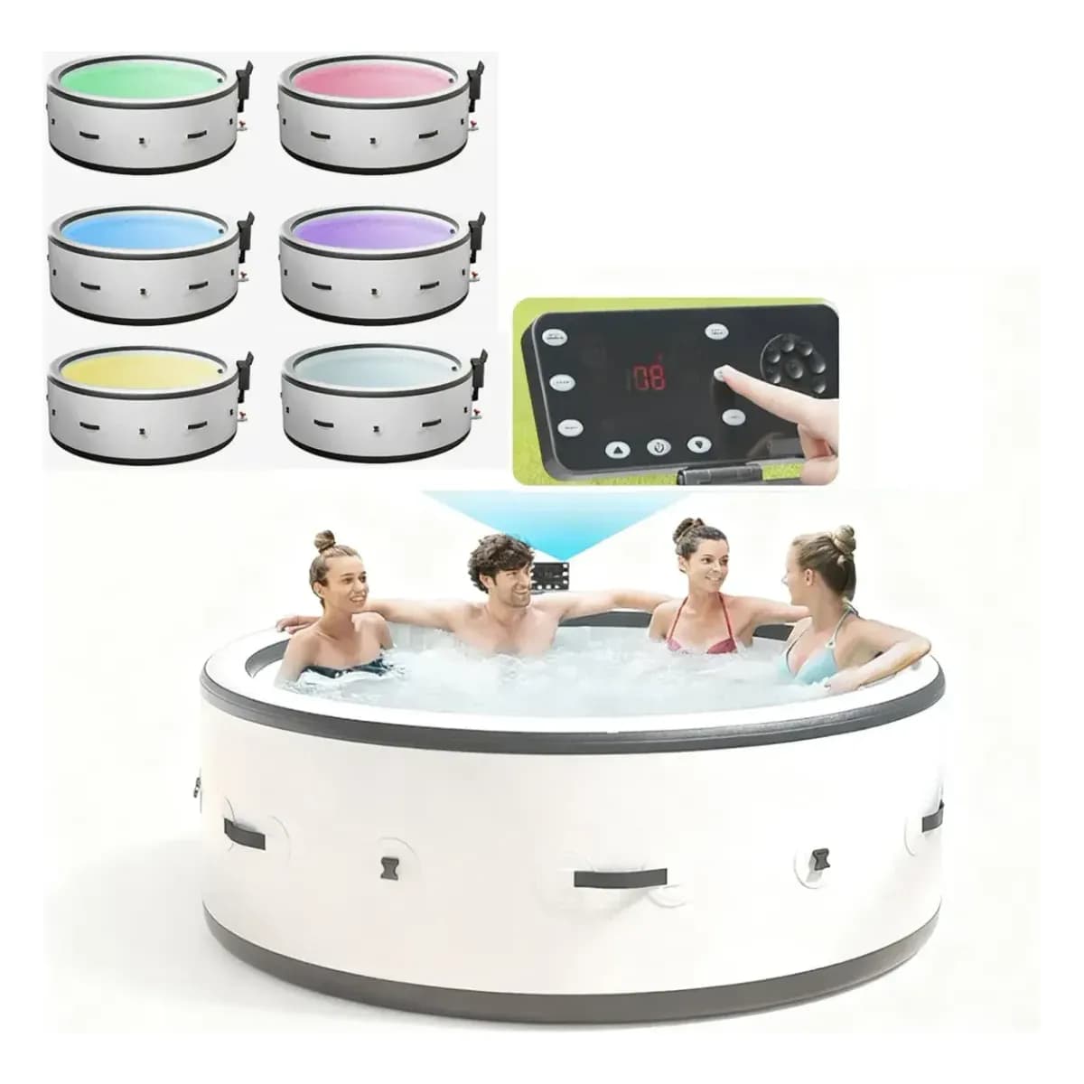 WaveRite 4-6 Person Inflatable Hot Tub Spa - 1